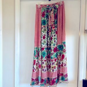 NWT Anthropologie RAGA Boho Floral Carmen Maxi Skirt Size Small